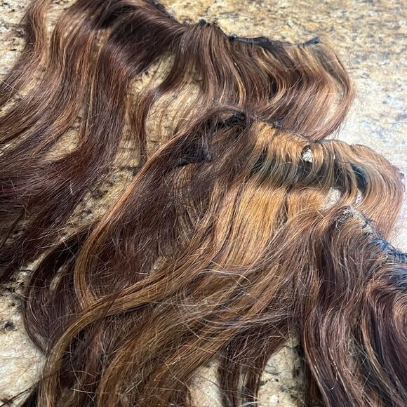3 Rows Hand Tied Weft Hair - (2) 18” length & (1) 16” length - Picture 2 of 10